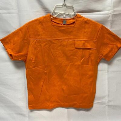 Short Sleeve Vintage Pumpkin Orange Top Size 42 (small)
