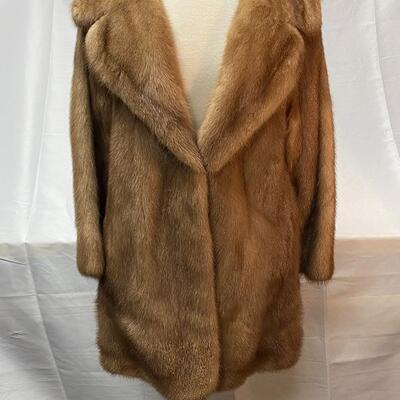 Vintage Robinson's California Light Brown Below the Hips Mink Ermine Fur Coat