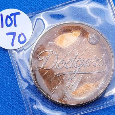 Lot 70: 1 oz. Silver Coin â€“ Dodgers