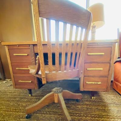 Vintage Wooden Desk, Tapered Legs