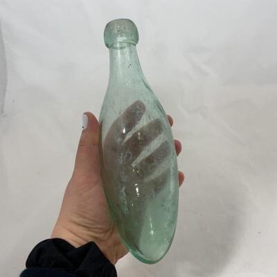 -55- ANTIQUE | 1880s Torpedo Blob-Top Soda Bottle | Round Bottom