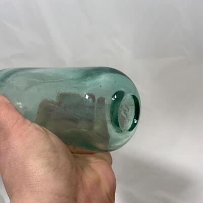 -61- ANTIQUE | 2 Torpedo Soda Bottles | Round Bottom Glass