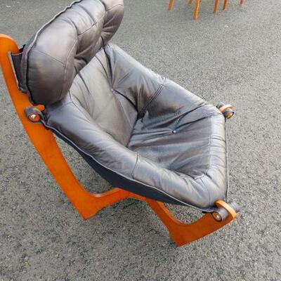 Lot 22 IMG Leather and Wood Chair From Norway