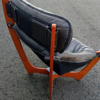 Lot 22 IMG Leather and Wood Chair From Norway