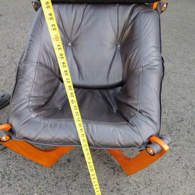 Lot 22 IMG Leather and Wood Chair From Norway