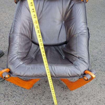 Lot 22 IMG Leather and Wood Chair From Norway