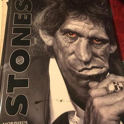 Lot 9L:  The Rolling Stones Done By Kruger,   Frazetta, and Boris Vallejo Art Books and More