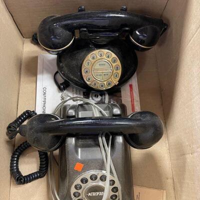 2 reproduction vintage telephones