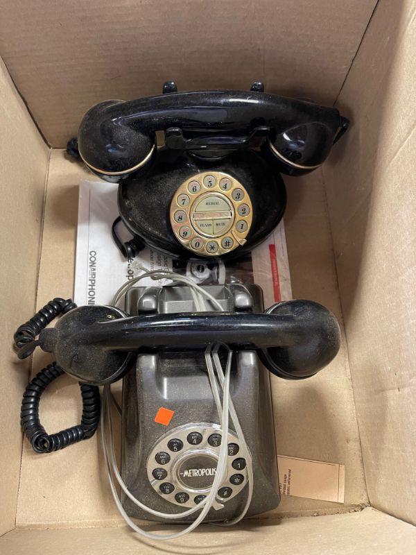 2 reproduction vintage telephones