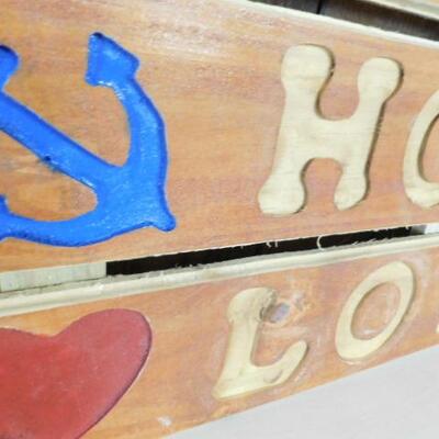 Solid Wood Hand Made Faith, Hope, Love Sign 36
