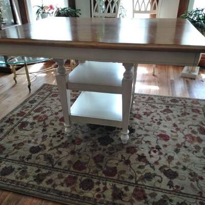 LOT 1  COUNTER HEIGHT FARM LIKE TABLE WITH 6 CHAIRS