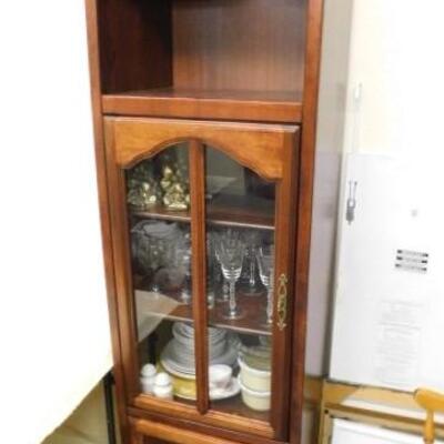 Solid Wood Glass Front Wall Cupboard 22