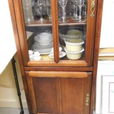 Solid Wood Glass Front Wall Cupboard 22