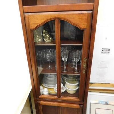 Solid Wood Glass Front Wall Cupboard 22