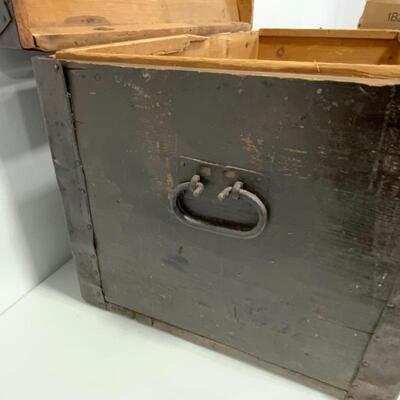 -78- ANTIQUE | 1890s Immigrant Trunk | Domed | Metal Details | Chest