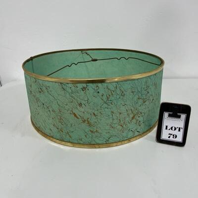 -79- VINTAGE | MCM | Teal Gold Black Lamp Shade | 18.25â€