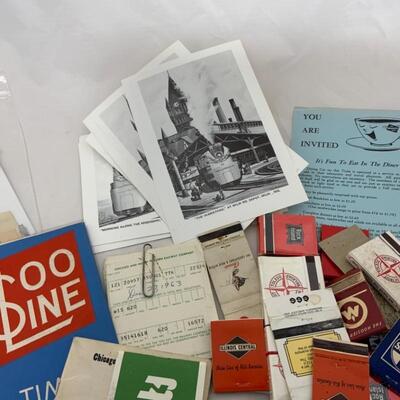 -83- Train Memorabilia | Ephemera | Matchbooks | Postcards  
