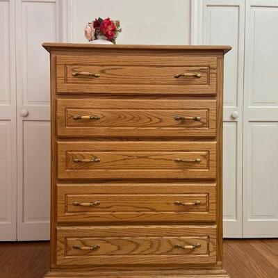Handcrafted Solid Oak Chest of Drawers