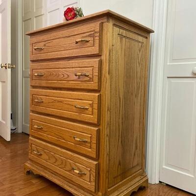 Handcrafted Solid Oak Chest of Drawers