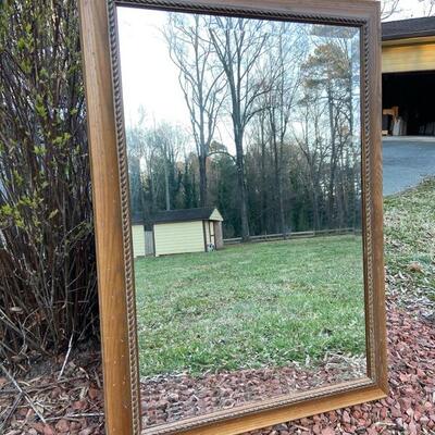 Handcrafted Large Solid Wood Beveled Mirror