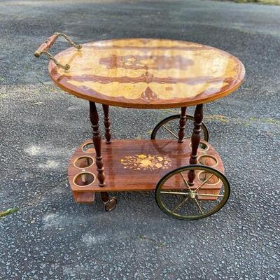 Rosewood Tea Cart with Inlay