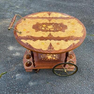 Rosewood Tea Cart with Inlay