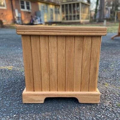 Handcrafted Solid Oak Planter Lot (3) on Casters