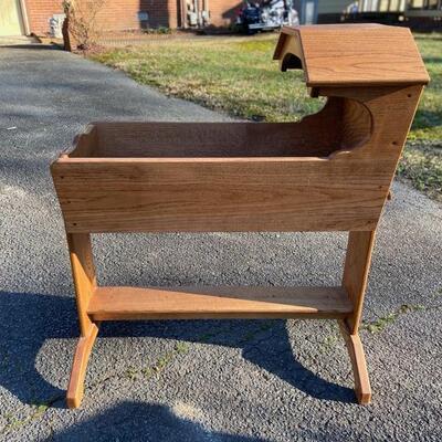 Handcrafted Solid Oak Baby Cradle