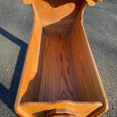 Handcrafted Solid Oak Baby Cradle
