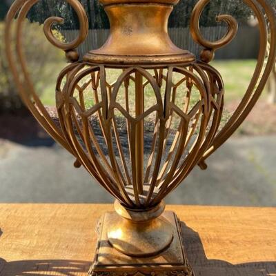 Pair of Large Heavy Gold Lamps