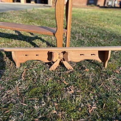 Handcrafted Solid Oak Shelf Lot (2)