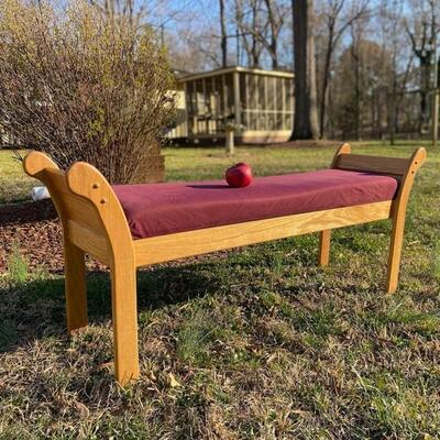Handcrafted Sold Oak Bench Lot (2)