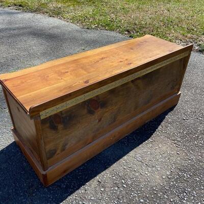 Handcrafted Large Trunk/Bench with Hand Painted Bunny 