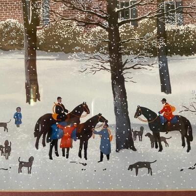 Large Framed and Matted Snow Scene Print