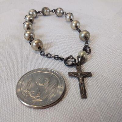 Rosary Bracelet with Sterling Silver Cross