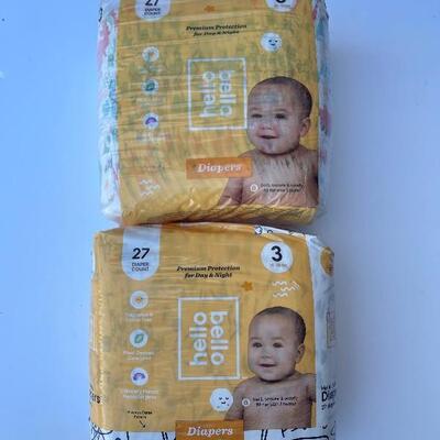 Hello Bellow Size 3 Diapers - 2 Packs of 27 Each