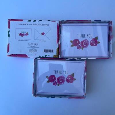 Three Pack Elegant Rose Thank You Cards