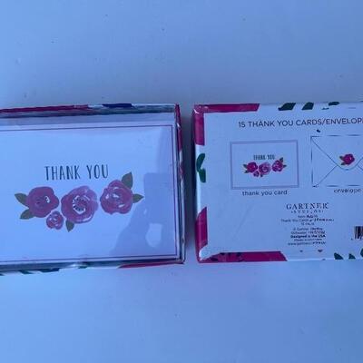 Two Pack Elegant Rose Thank You Cards
