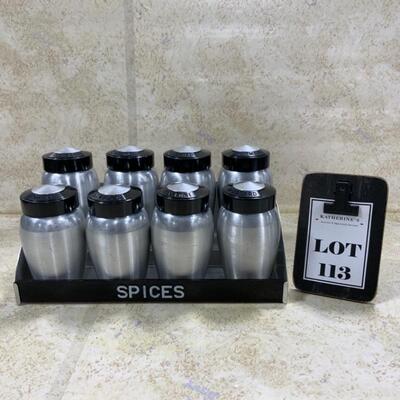 -113- VINTAGE | Kromex 8 Shaker Set | Wall Shelf Display | MCM