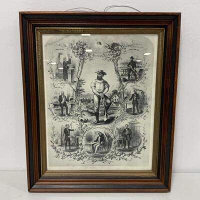 -114- ANTIQUE | The Farmer Pays For All | Framed Print