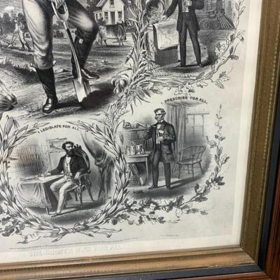 -114- ANTIQUE | The Farmer Pays For All | Framed Print