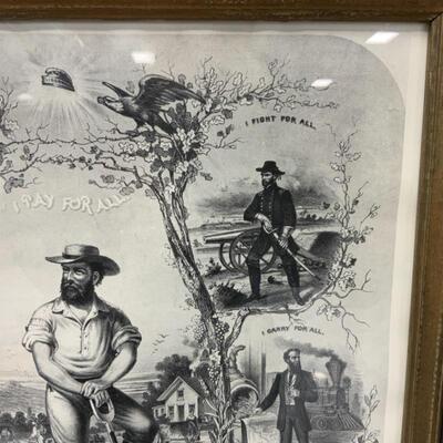 -114- ANTIQUE | The Farmer Pays For All | Framed Print