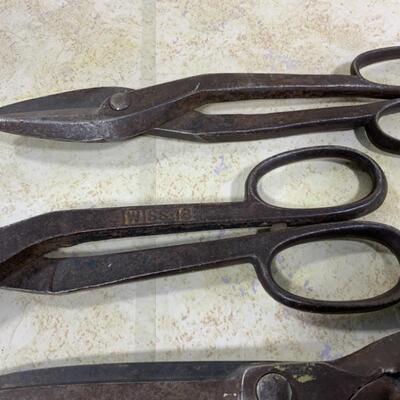 -117- VINTAGE | Three Heavy Duty Shears | Stanley Brace Drill