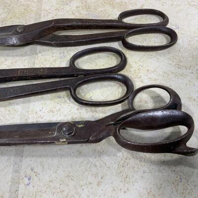 -117- VINTAGE | Three Heavy Duty Shears | Stanley Brace Drill