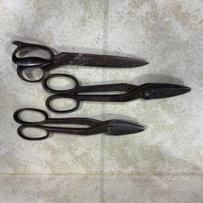 -117- VINTAGE | Three Heavy Duty Shears | Stanley Brace Drill