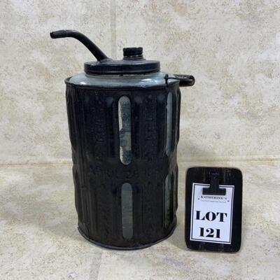 -121- ANTIQUE | Glass Daisy Gas Can | Patent 1881
