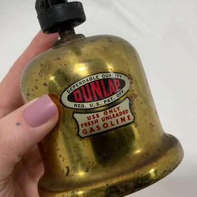 -122- VINTAGE | Mini Dunlap Brass Blow Torch | 1 Gallon Metal Gas Can