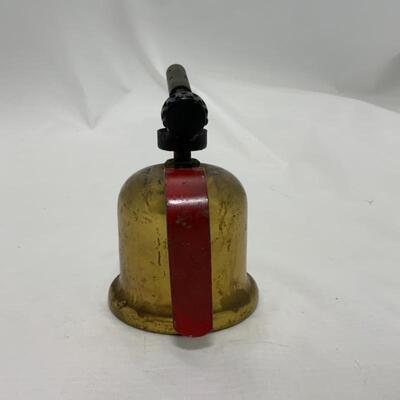 -122- VINTAGE | Mini Dunlap Brass Blow Torch | 1 Gallon Metal Gas Can