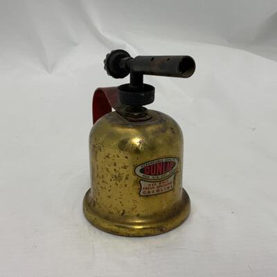 -122- VINTAGE | Mini Dunlap Brass Blow Torch | 1 Gallon Metal Gas Can