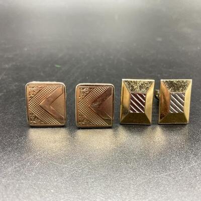 Two Pairs of Gold Tone Cuff Links